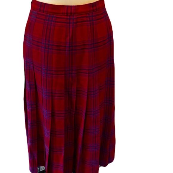 Pendleton Vintage Red, Blue and Purple Plaid Wool Pleated Skirt | EUC |Size 12 - Picture 5 of 8